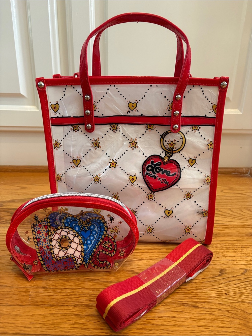 Brighton Celebrate VIP Tote and Pouch Clear Bag With Strap NWOT